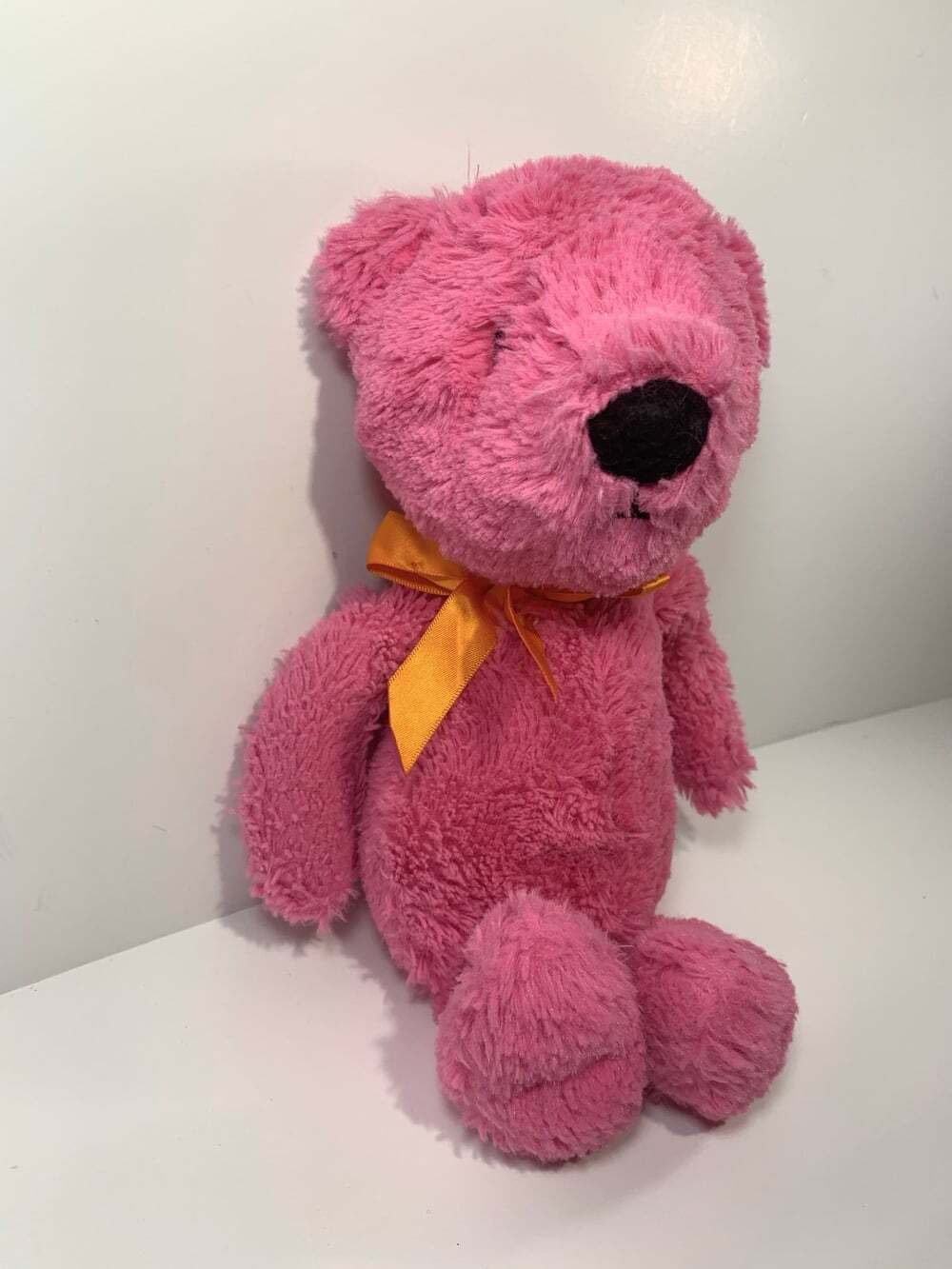 The Children's Place Teddy Bear Hot Pink Orange Ribbon Easter Sewn Eyes 12"